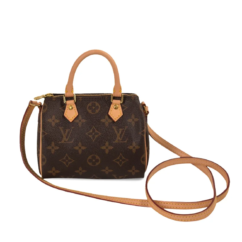 Shoulder bags featuring fringe accents for boho charm -Louis Vuitton Monogram Nano Speedy