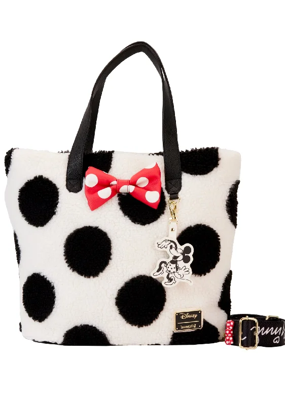 Tote bags with sturdy straps for comfortable carrying and easy transport -Disney Minnie Rocks The Dots Sherpa Tote Bag