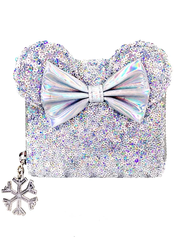 Eco-friendly tote bags made of recycled materials for sustainable shopping bags -X LASR Exclusive Disney Holographic Sequin Minnie Zip Wallet