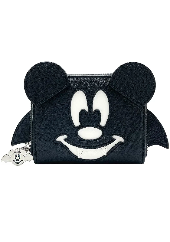 Black and white striped tote bags for modern, chic, and versatile designs -X LASR Exclusive Disney Mickey Bat Zip Wallet