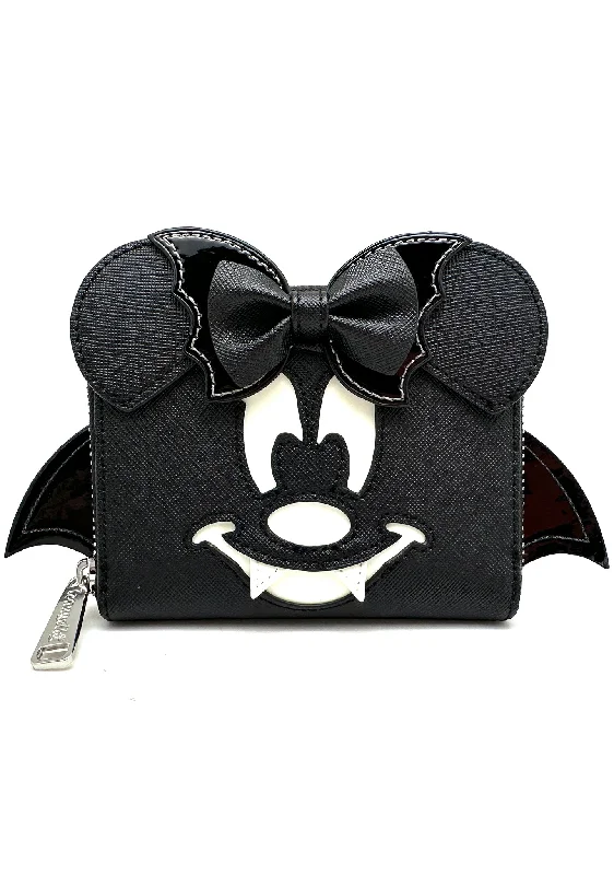 Large capacity tote bags for women who need spacious, organized storage -X LASR Exclusive Disney Minnie Bat Zip Wallet