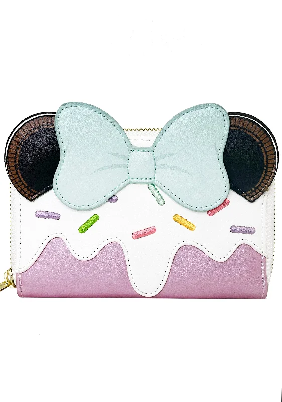 Personalized tote bags for bridesmaids as wedding gifts with custom designs -X LASR Exclusive Disney Frosted Minnie Ice Cream Zip Wallet