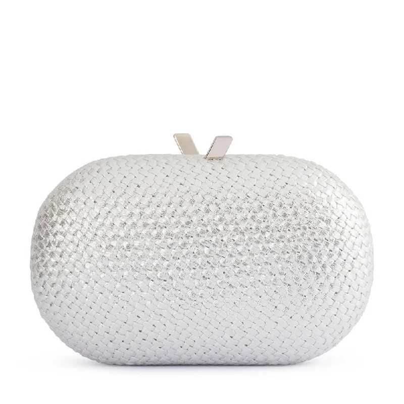 Small tote bags with a minimalist design for casual and chic styles -LUCIA Woven Oval Clutch