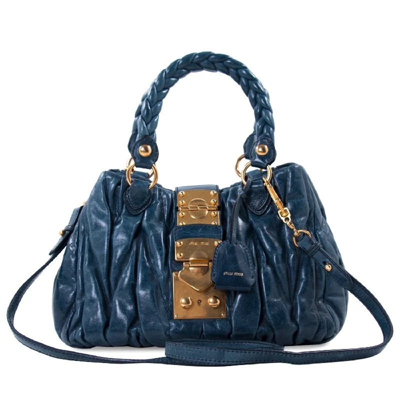 Retro shoulder bags inspired by vintage bag styles -Miu Miu Metalassé Small Tote Bag