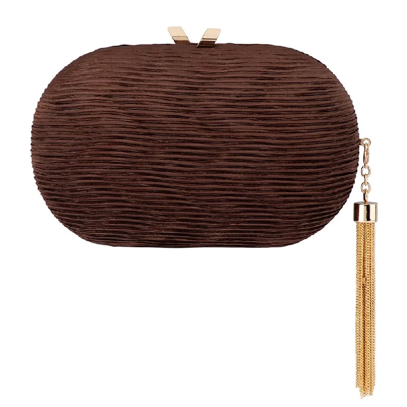 Woven straw tote bags for summer days, beach trips, or casual outings -NATALIE Pleated Oval Clutch