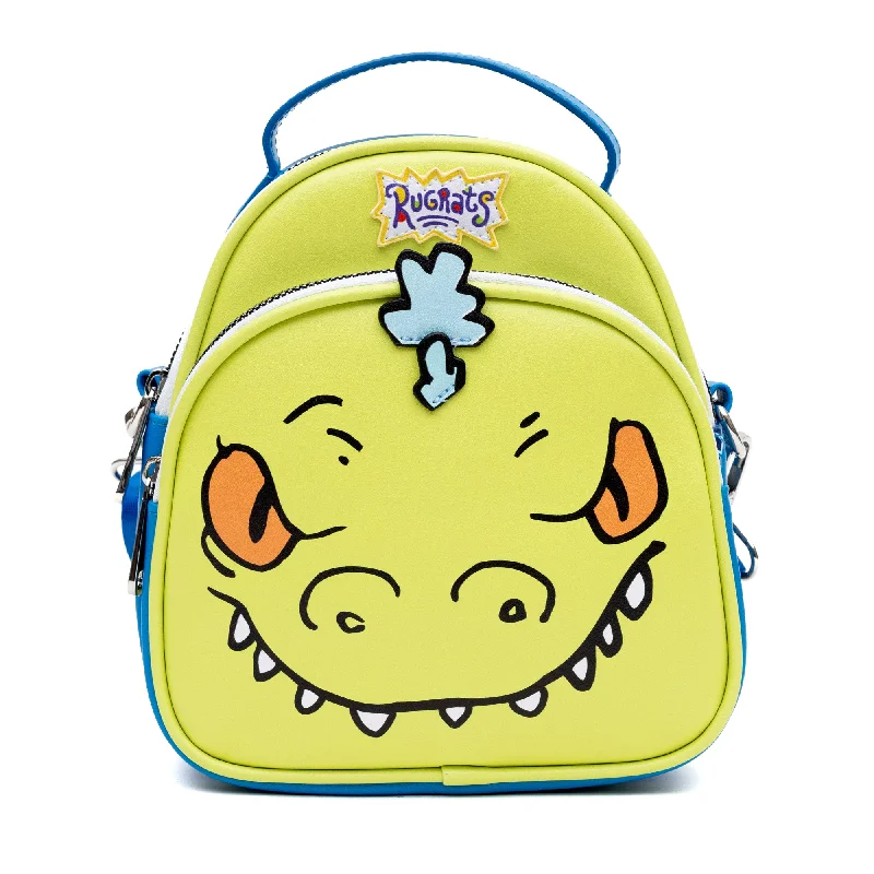 Multi-pocket tote bags with spacious interiors for efficient storage and organization -Nickelodeon Vegan Leather Cross Body Bag, Rugrats Reptar Character Close Up Applique with Rawr Text