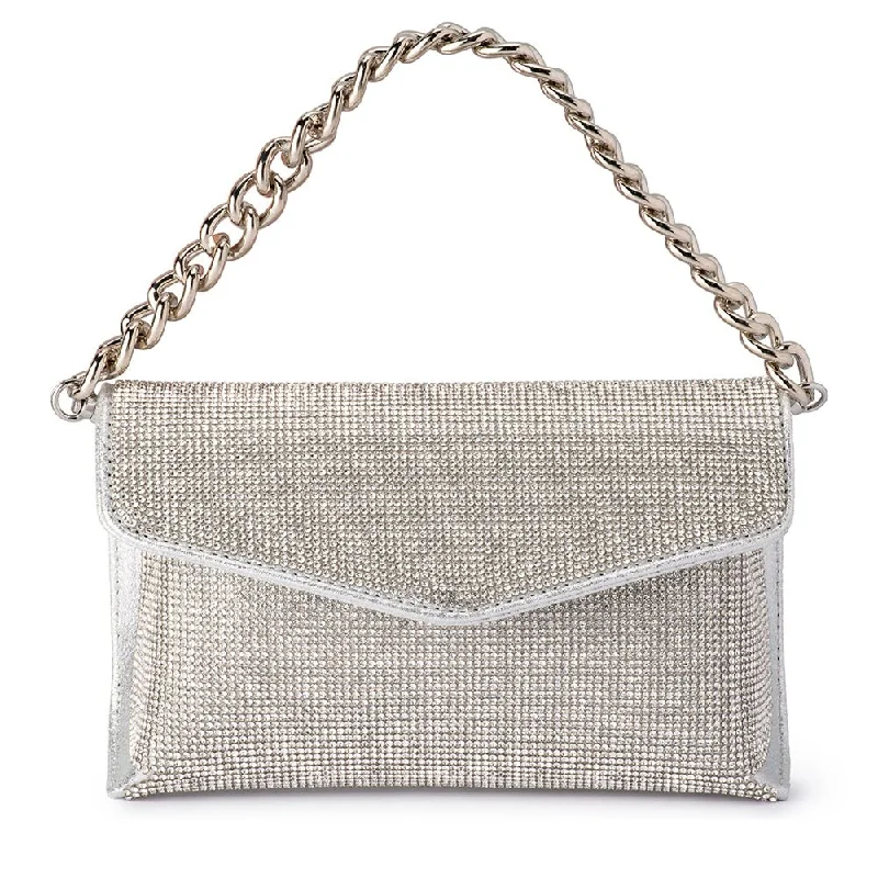 Monogrammed cotton tote bags with initials for a classy and personal gift -NICO Crystal Clutch