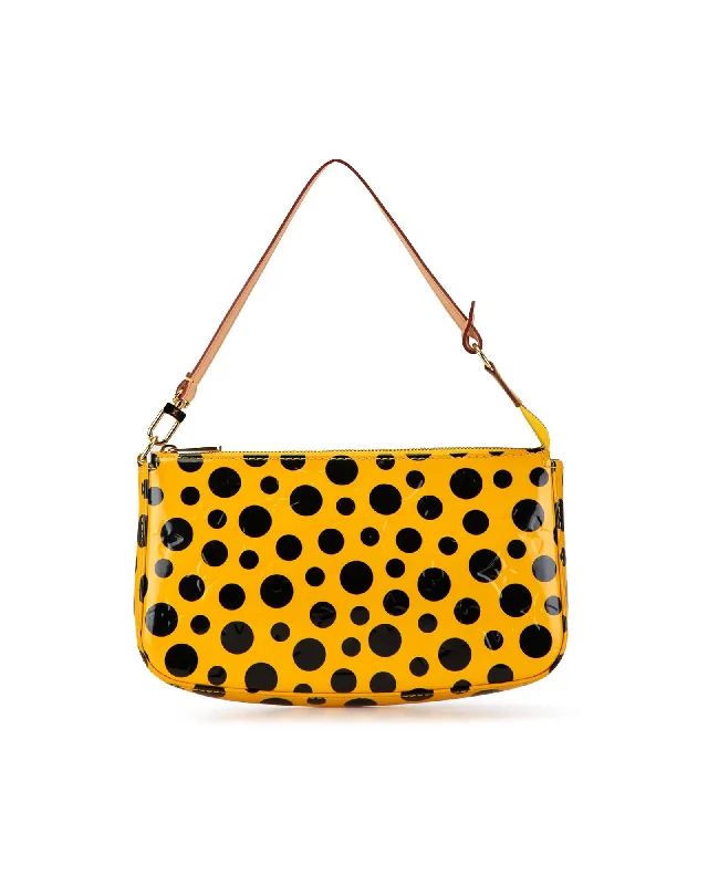 Luxe shoulder bags with premium leather for elegance -Vernis Leather Dots Infinity Pochette with Vachetta Strap