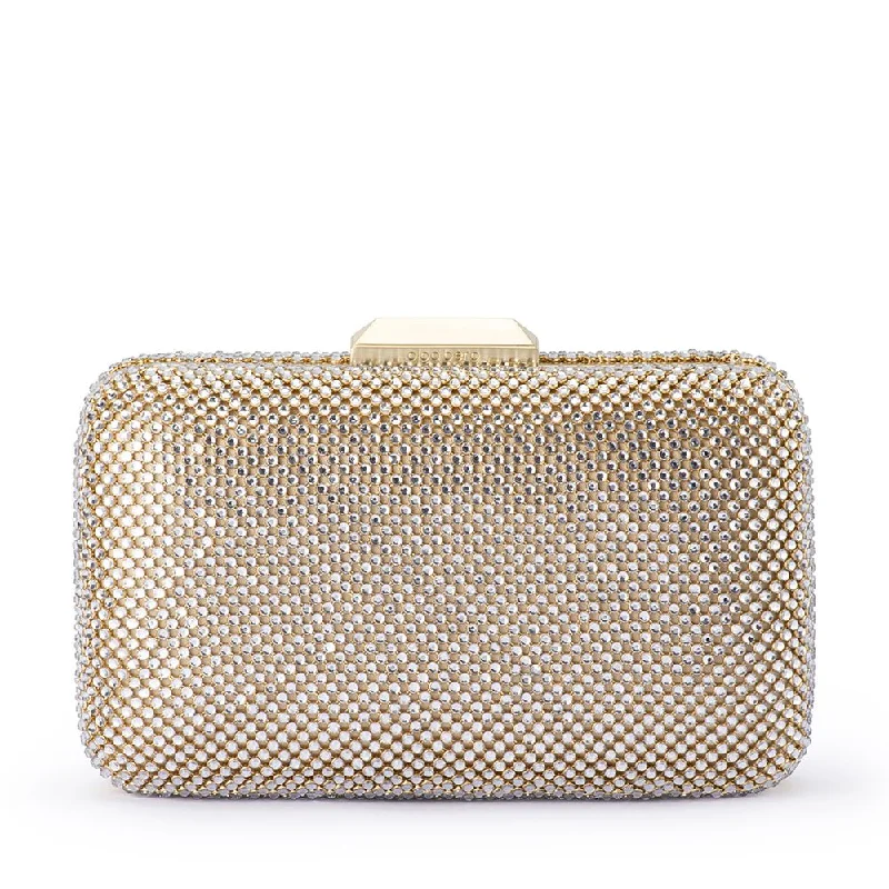 Woven straw tote bags for summer days, beach trips, or casual outings -RONNY Crystal Mesh Clutch