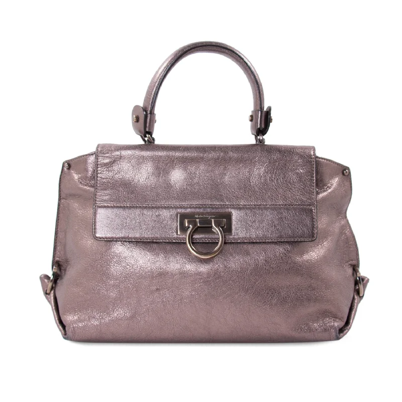 Budget shoulder bags under thirty dollars for fashion -Salvatore Ferragamo Metallic Sofia Satchel