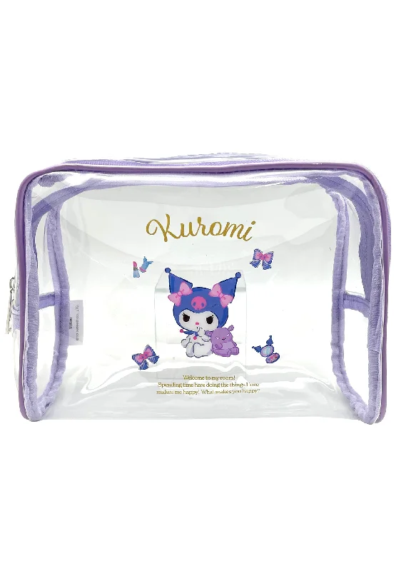 Customizable tote bags with embroidered designs for personalized gifts or events -Sanrio Kuromi Vinyl Cosmetic Bag