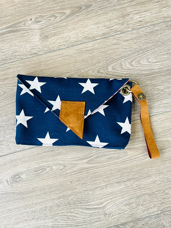 All-leather tote bags with minimalist designs for an elegant, versatile accessory -Stars & Stripes Clutch