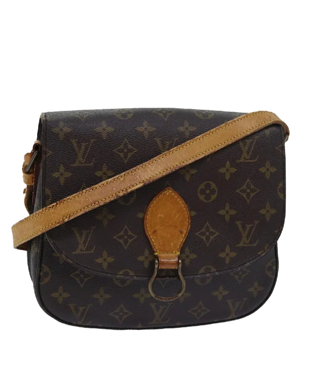 Roomy shoulder bags perfect for travel and errands -Monogram Canvas Shoulder Bag with Adjustable Strap