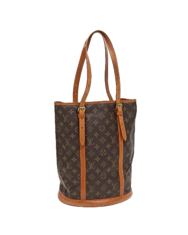 Retro shoulder bags inspired by vintage bag styles -Monogram Canvas Bucket GM Shoulder Bag