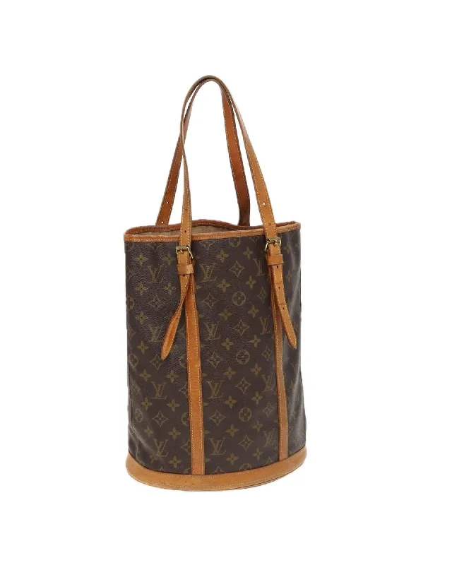 Shoulder bags with wavy stitching for dynamic flair -Monogram Canvas Bucket Shoulder Bag