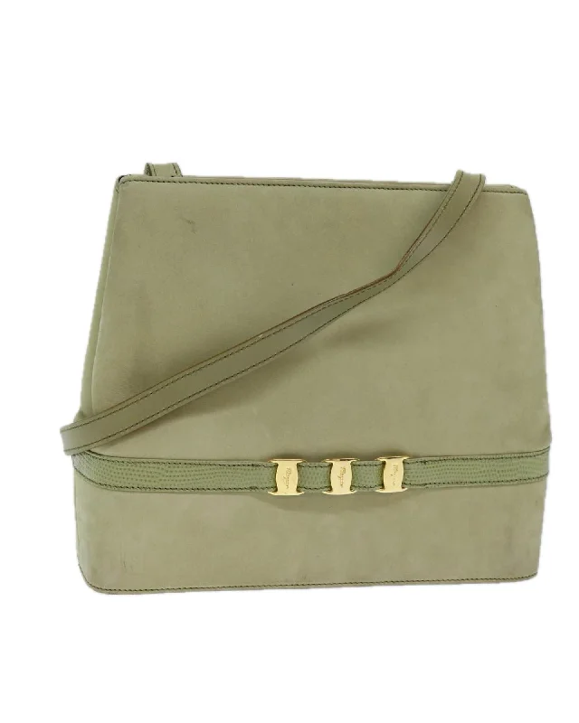 Shoulder bags with leafy prints for earthy vibes -Suede Shoulder Bag with Minimalist Design