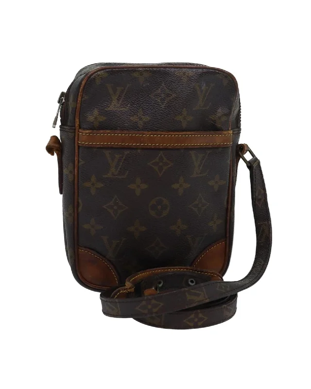 Shoulder bags with hidden slots for small items -Monogram Canvas Shoulder Bag with Adjustable Strap