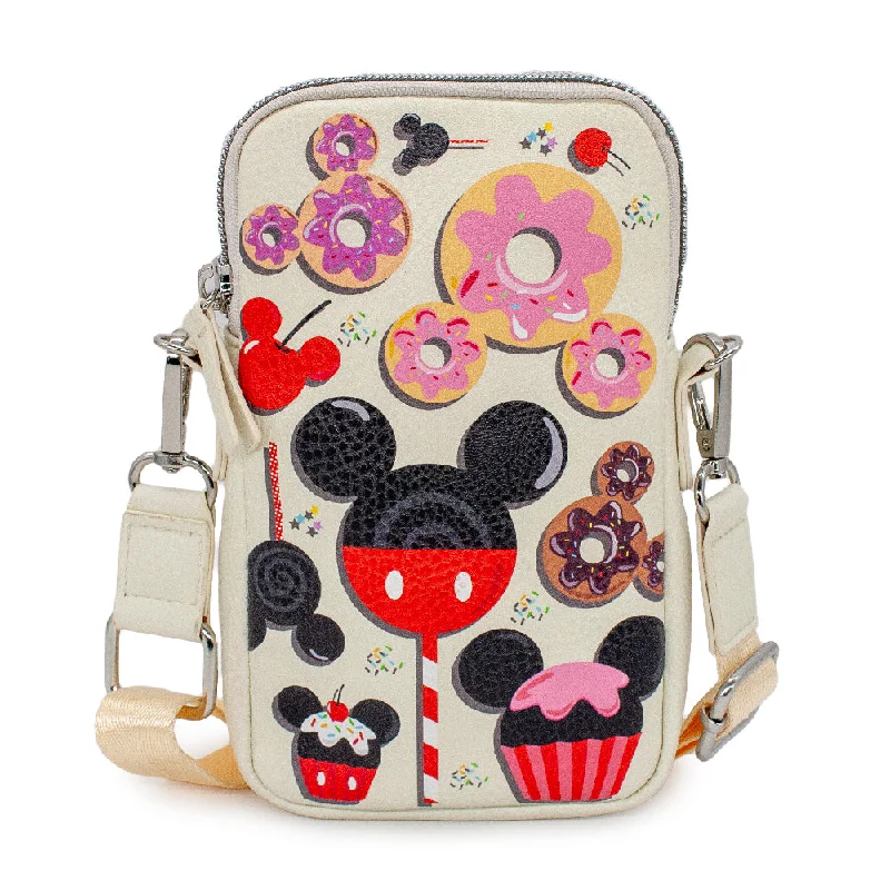 Tote bags with sturdy straps for comfortable carrying and easy transport -Wallet Phone Bag Holder - Disney Mickey Mouse Dessert Sweet Treats Scattered Cream