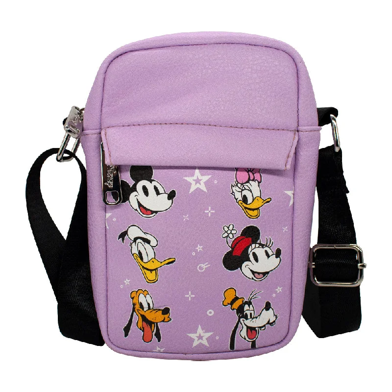 Foldable reusable tote bags for eco-conscious shopping and everyday use -Women's Crossbody Wallet - Disney The Sensational Six Smiling Faces Stars Lilac