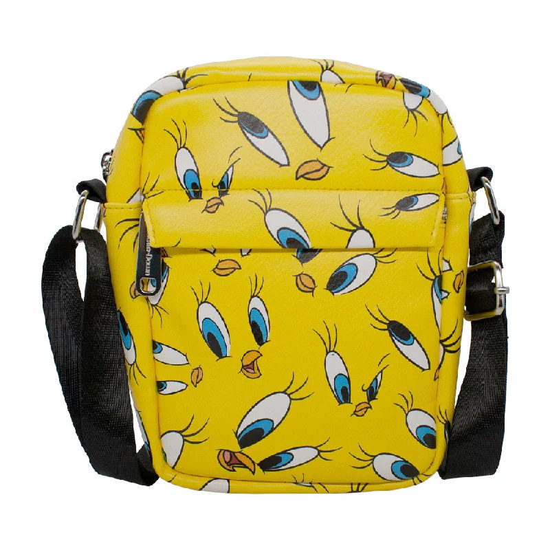 Lightweight tote bags for travel, beach outings, or shopping sprees -Women's Crossbody Wallet - Looney Tunes Tweety Expressions Scattered