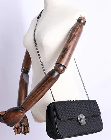 Luxe shoulder bags with premium leather for elegance -Womens Nylon Mini Shoulder Purse Womens Black Diamond Nylon Chain Shoulder Purse Nylon Chain Purse for Ladies