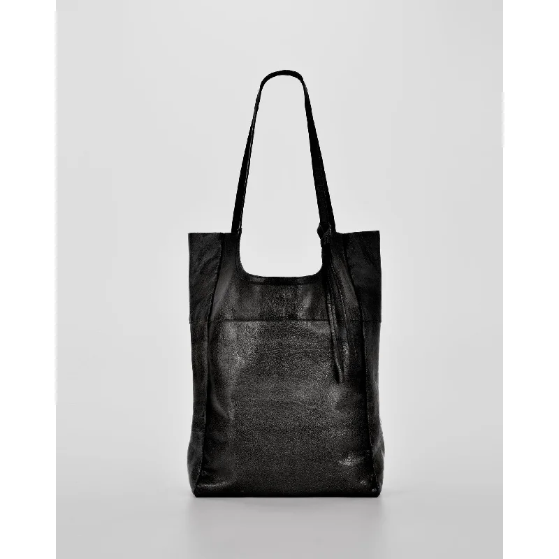 Designer handle bags with intricate hardware details for a statement-making look -& CO Palmerston Leather Tote BLACK