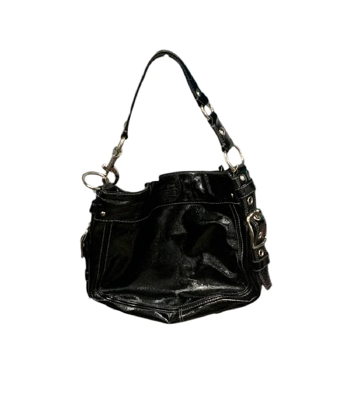 Handle bags with unique charm details for a playful, personal fashion statement -Coach Black Patent Leather Bag