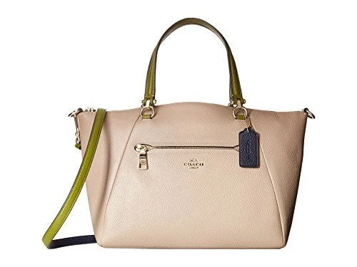 Custom handle bags with personalized monograms for unique and thoughtful gifts -COACH Women's Color Block Polished Pebble Leather Prairie Satchel Li/Stone Satchel