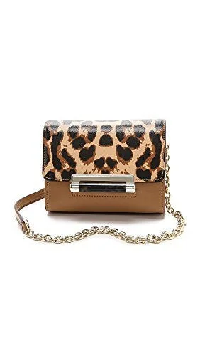 Handle bags with contrasting colors for a vibrant, stylish fashion statement -Diane Von Furstenberg 440 Micro Mini Exotic Leopard Brown Shoulder Bag Purse New