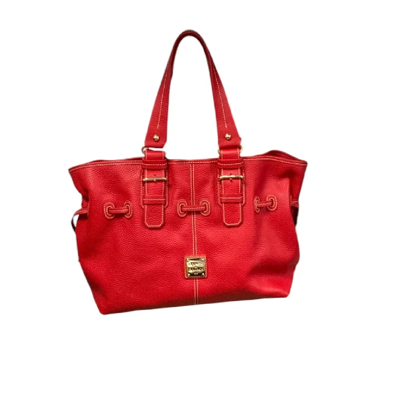 Quilted handle bags with soft, plush textures for a cozy, fashionable look -Dooney & Bourke Red Leather Tote