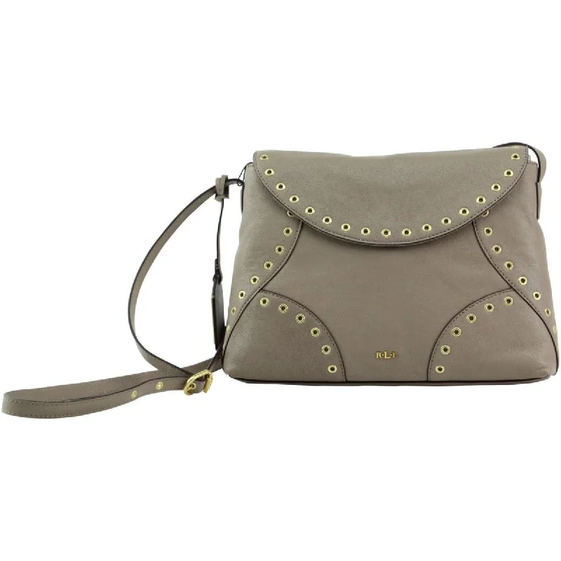 High-quality leather handle bags with hand-stitched detailing for added luxury -Ralph Lauren Morley Foldover Flap Crossbody Shoulder Bag Porcini Grey Purse New