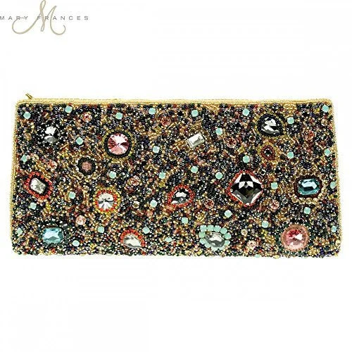 Classic black handle bags for versatile accessories that complement any outfit -Mary Frances Starry Night Stone Beaded Clutch Handbag Purse Bag Black New