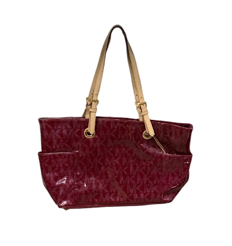 Adjustable handle bags with buckle closures for a secure and functional design -Michael Kors Logo Purse Burgundy