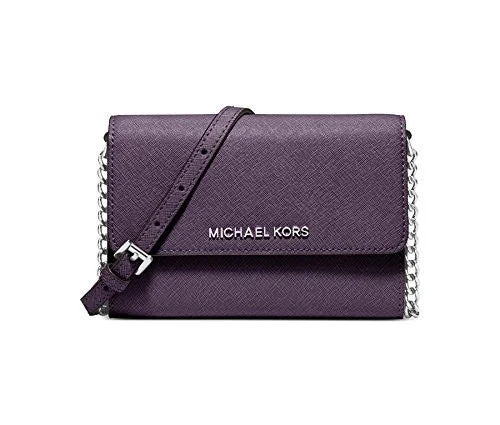 Versatile multi-compartment handle bags for organizing essentials and staying stylish -MICHAEL Michael Kors Womens Jet Set Travel Large Phone Crossbody (Iris)