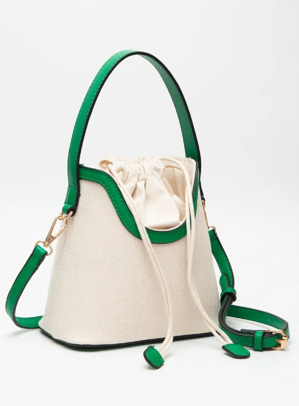 Stylish handle bags with leather straps for women who love elegance -TG10623 Kiersten Canvas Drawstring Satchel Bag