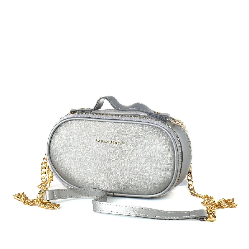 Versatile multi-compartment handle bags for organizing essentials and staying stylish -Laura Ashley Chain Crossbody Bag Grey Silver