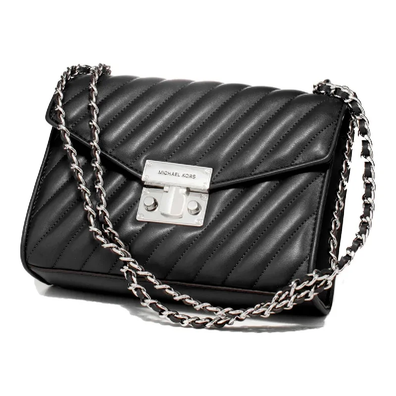 Quilted handle bags with soft, plush textures for a cozy, fashionable look -Michael Kors Chain Shoulder bag Black