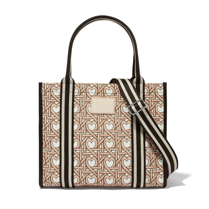 Designer handle bags with intricate hardware details for a statement-making look -Woven Hearts Canvas Carry All - H10813